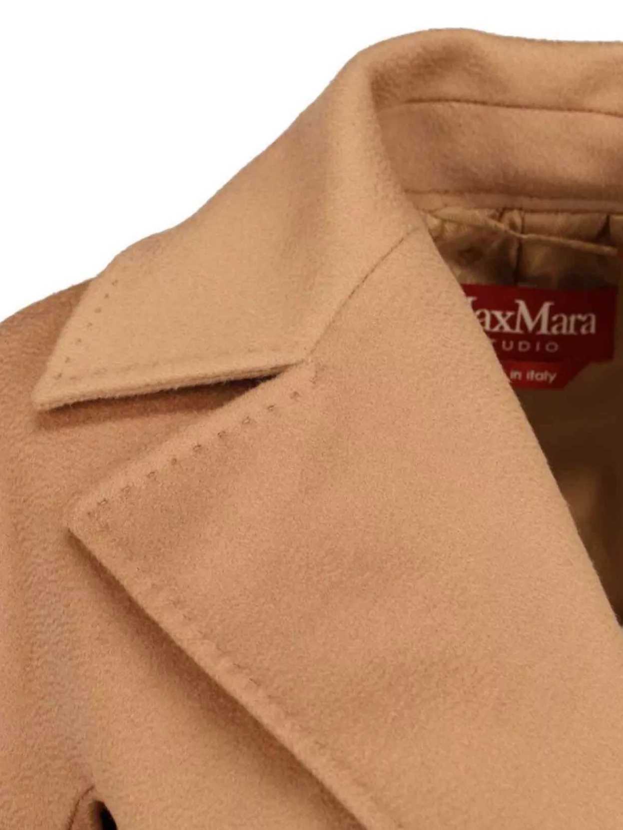 Max Mara Long Jacket With Belt And Back Vent