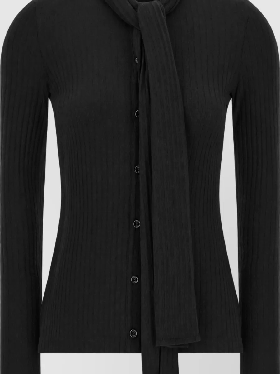 Totême ribbed lavallière neck cardigan