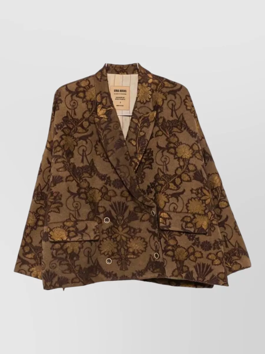 Uma Wang floral jacquard double-breasted jacket