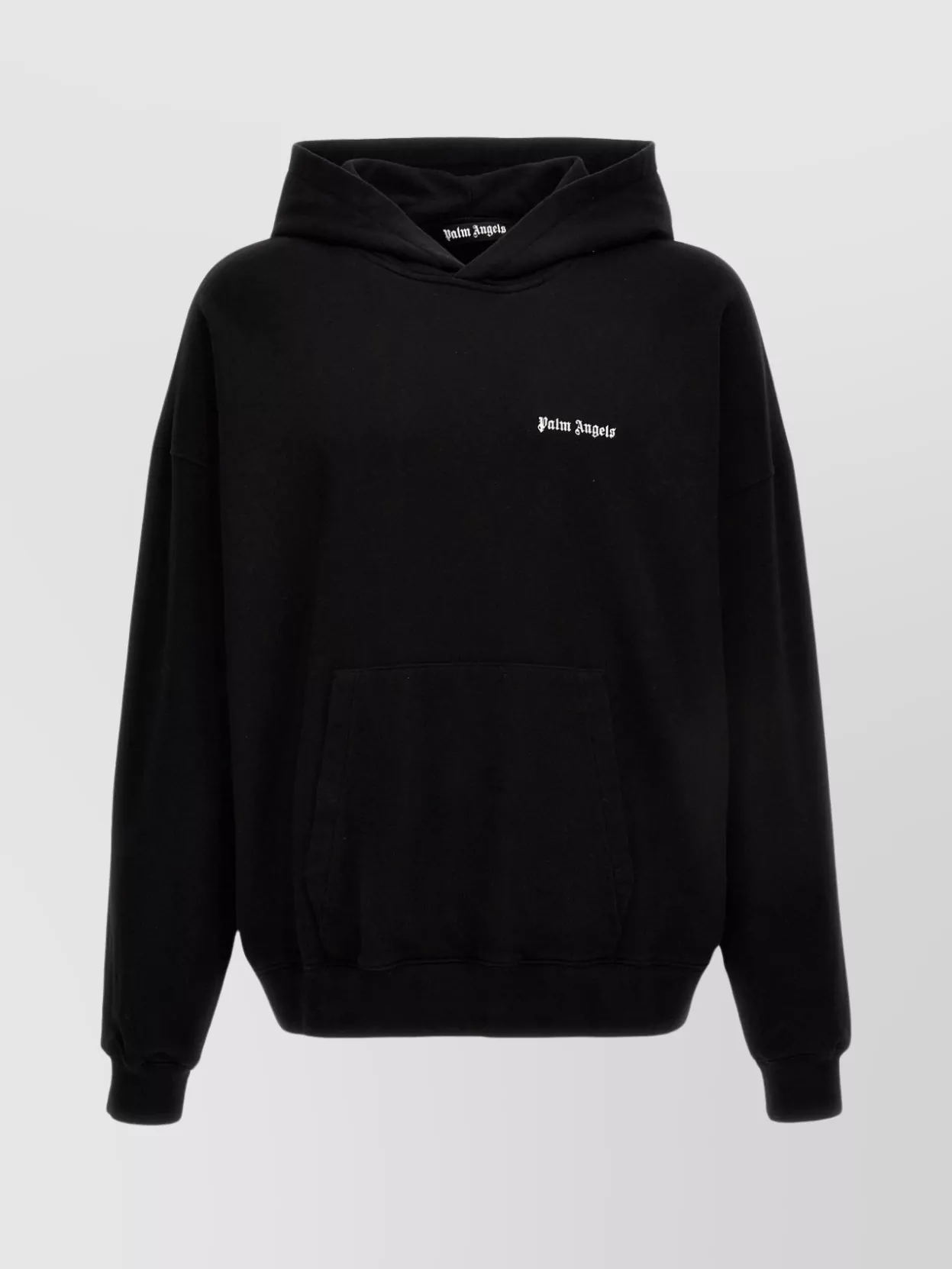 Palm Angels Embroidered Logo Hoodie In Black