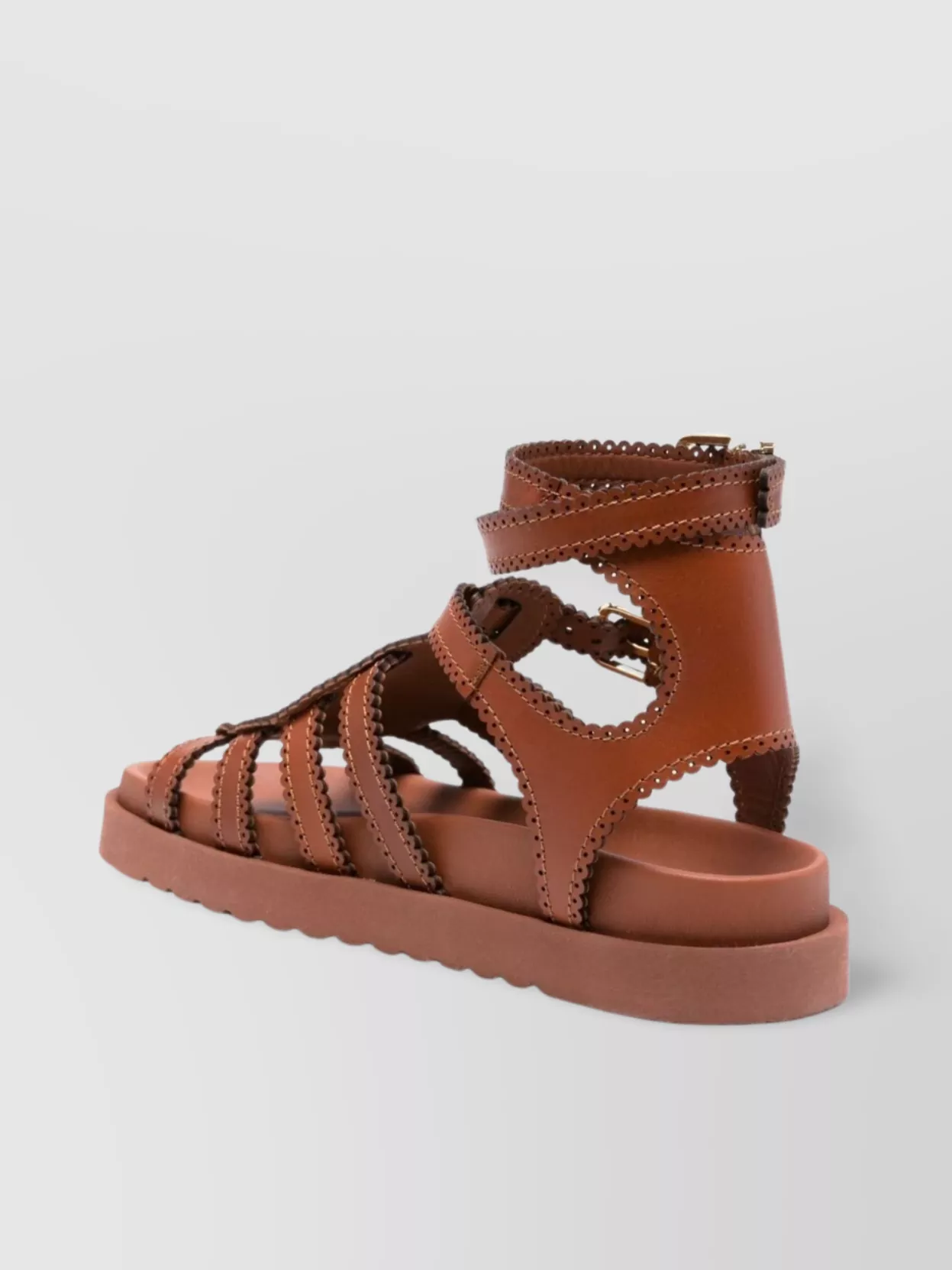 Zimmermann Cut-out Ankle Strap Flat Sandals