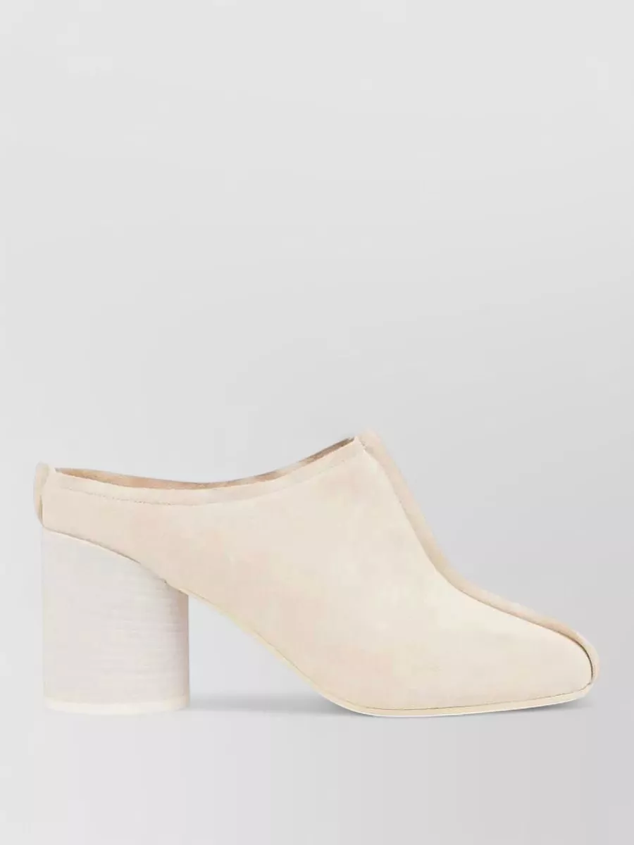 Mm6 Maison Margiela Leather Block Heel Mules