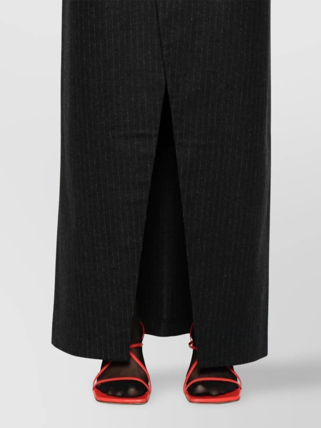 Le Sully Studio Belted Wool Blend Wrap Midi Skirt
