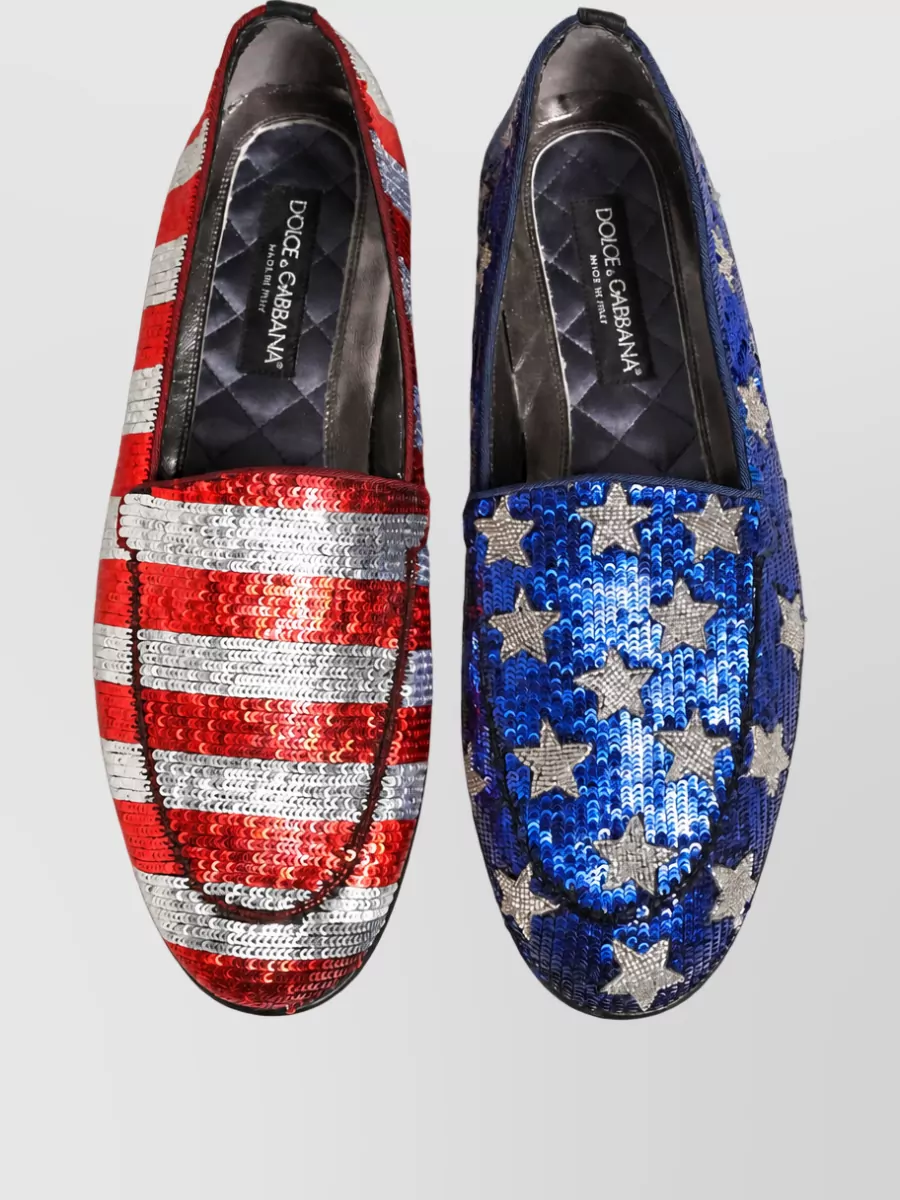 Dolce&Gabbana Leather Sequin Slippers