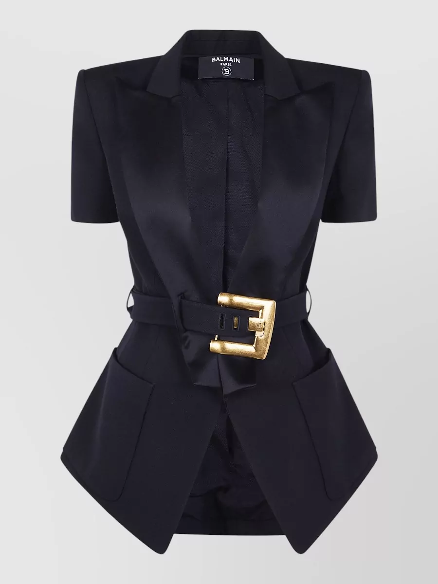 Balmain Short Sleeve Grain De Poudre Jacket