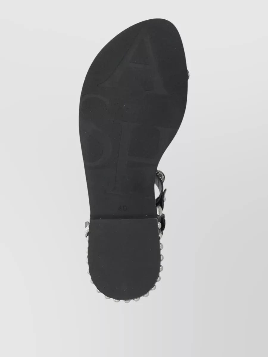 Ash Studded Leather Flat Sandals