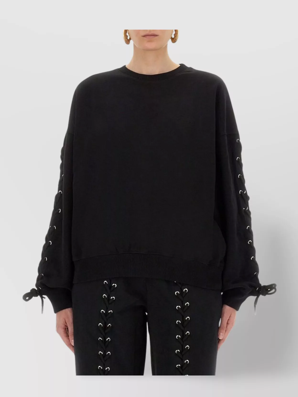 Rotate Birger Christensen Crew Neck Lace-Up Knitwear