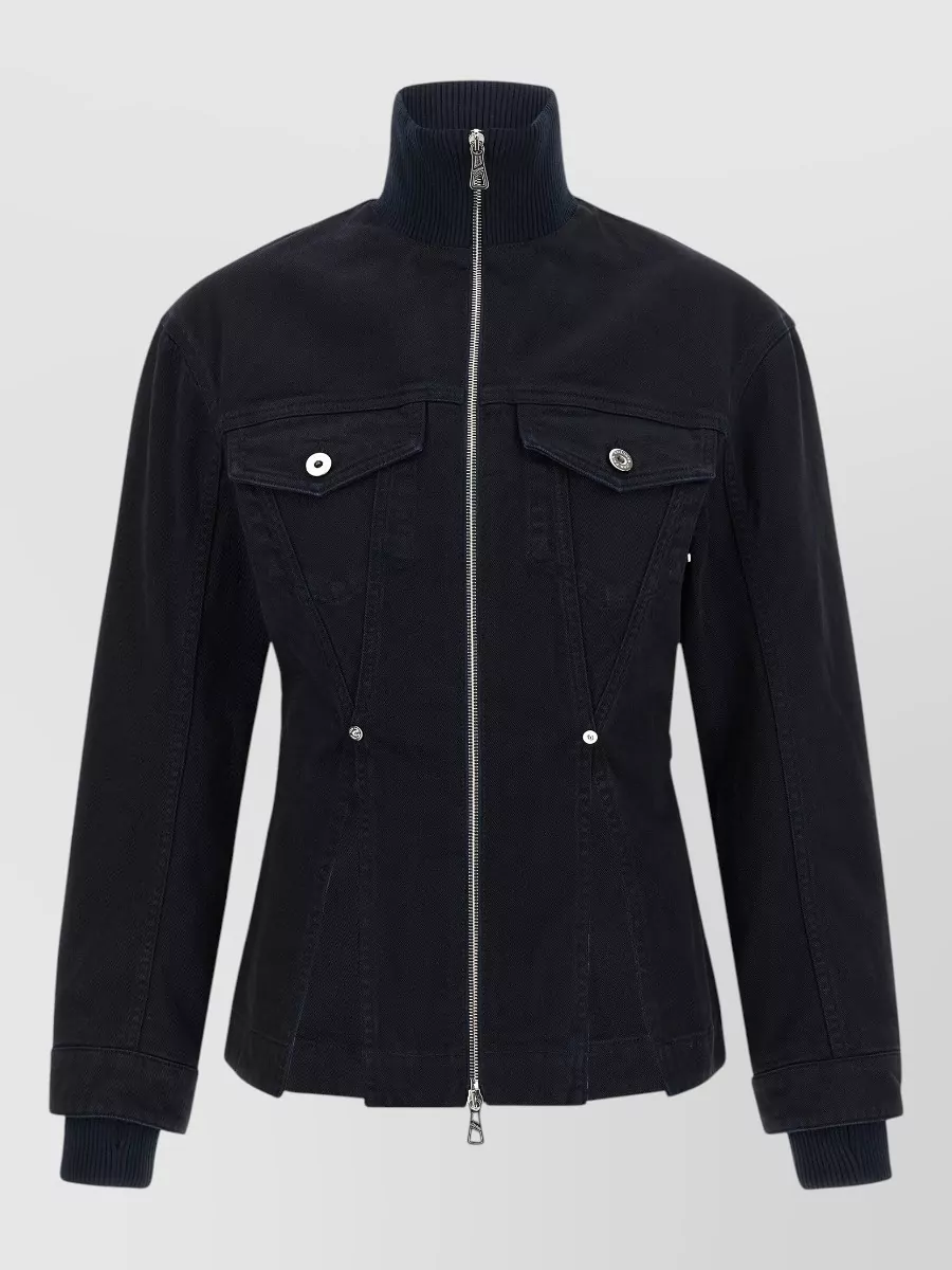 Jean Paul Gaultier Denim Ribbed Fitted Jacket