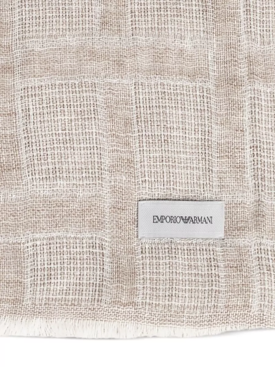 Emporio Armani Checked Linen Scarf
