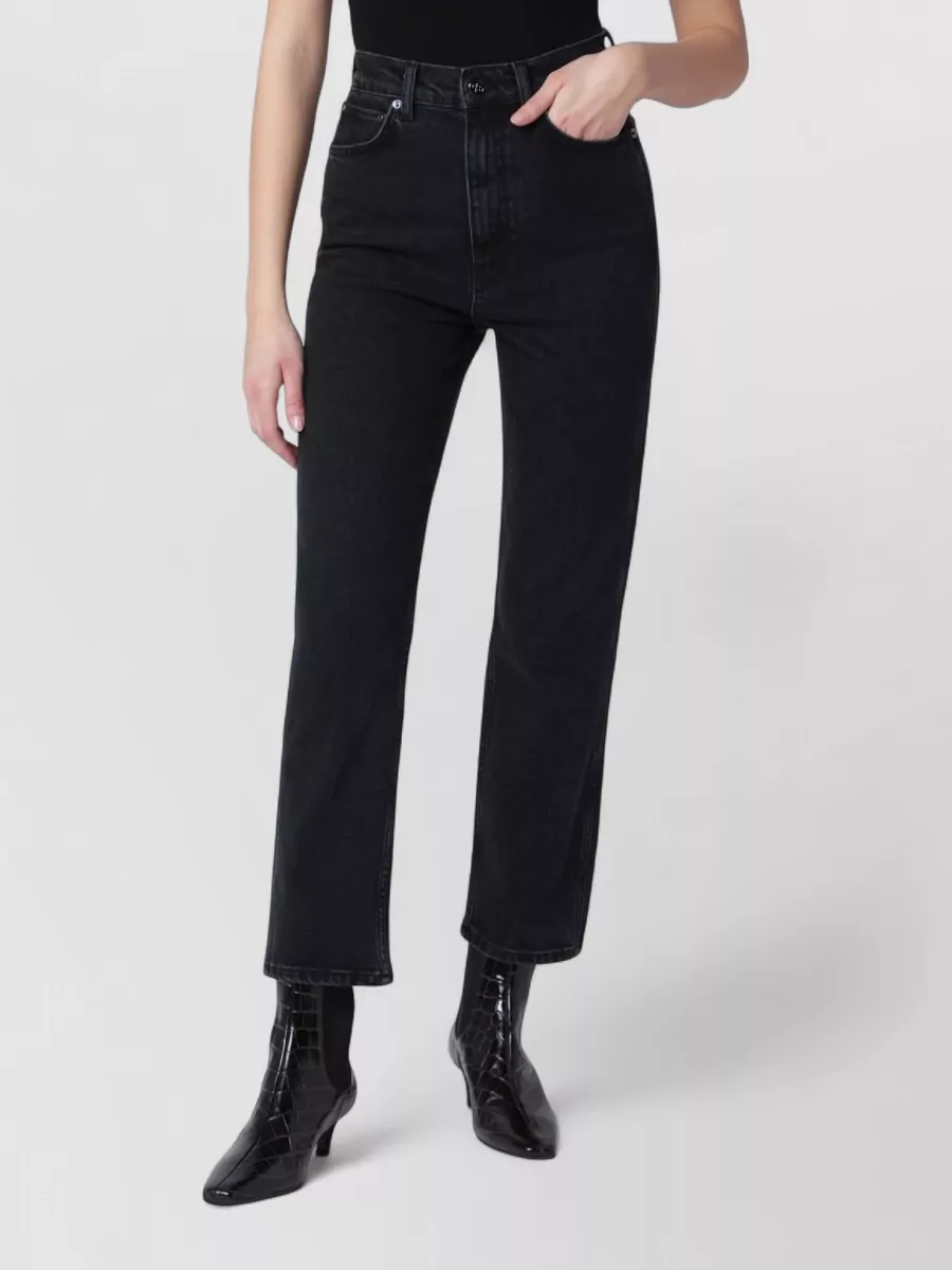 Anine Bing denim high-rise straight-leg jeans