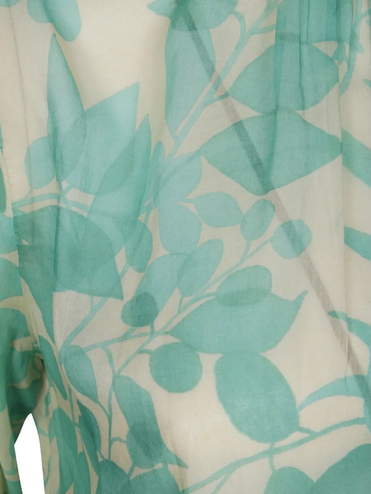 FORTE FORTE LEAF PRINT SHEER FABRIC LONG SLEEVES DRESS 