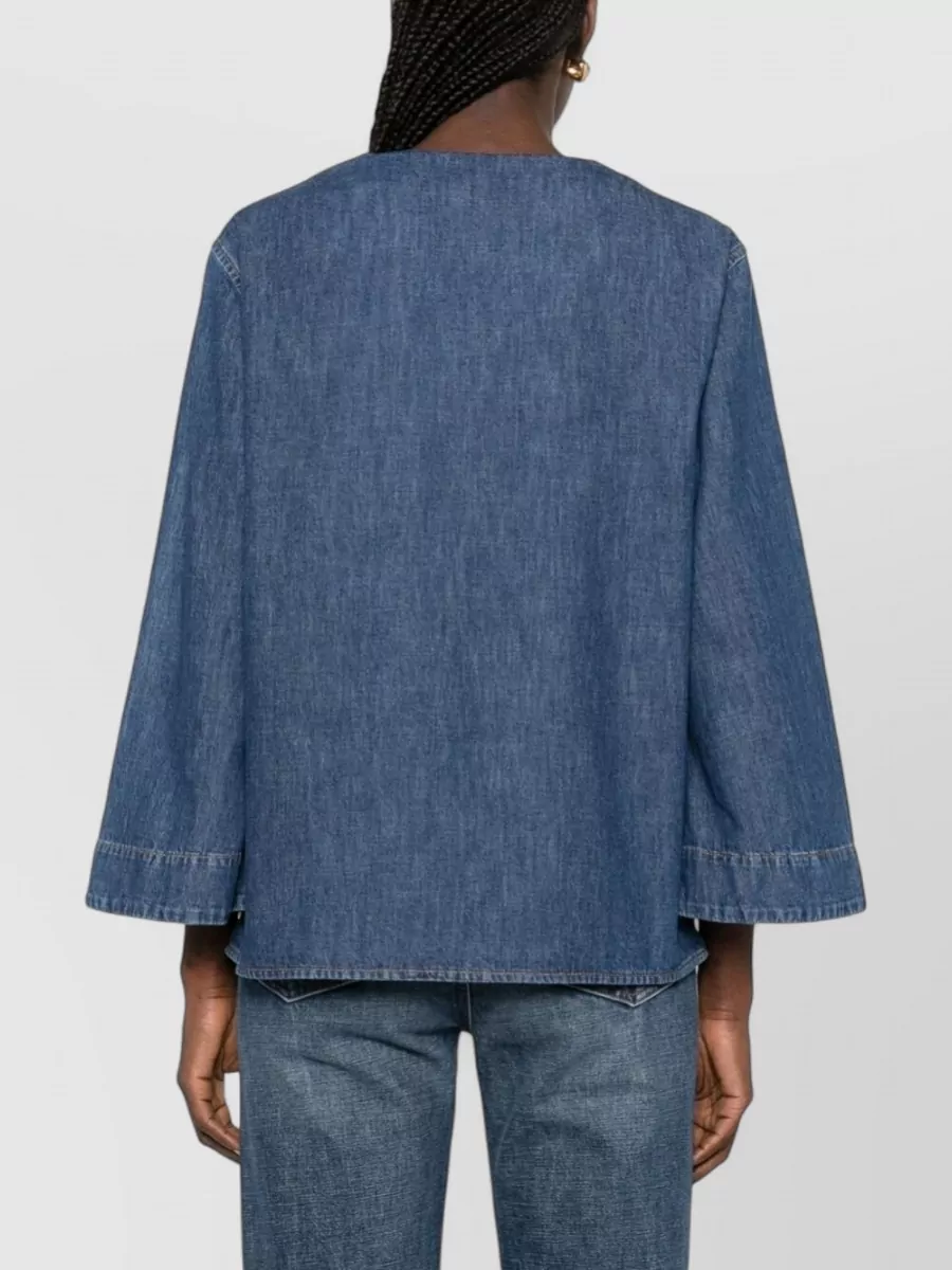 Valentino Vlogo Signature Denim Shirt Chest Pocket