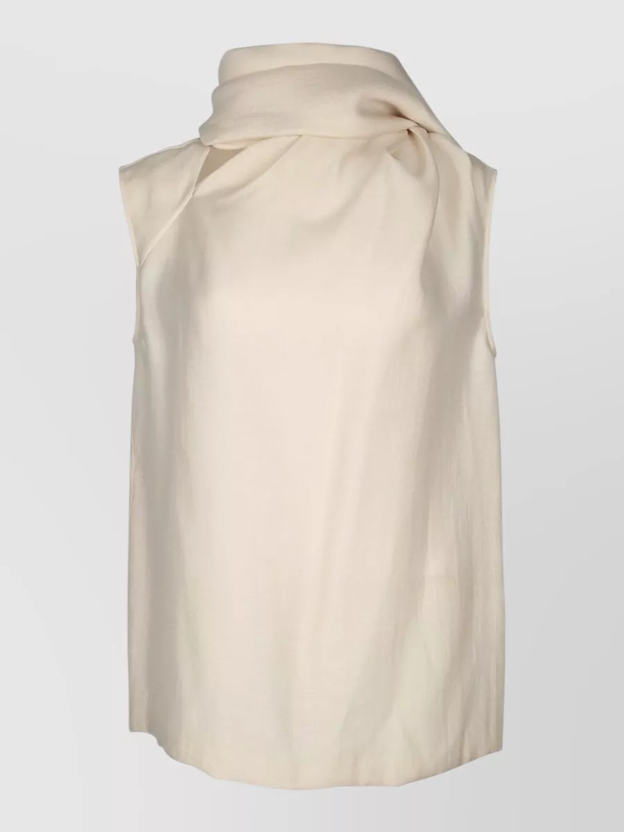 Totême Draped Sleeveless Round Neck Blouse