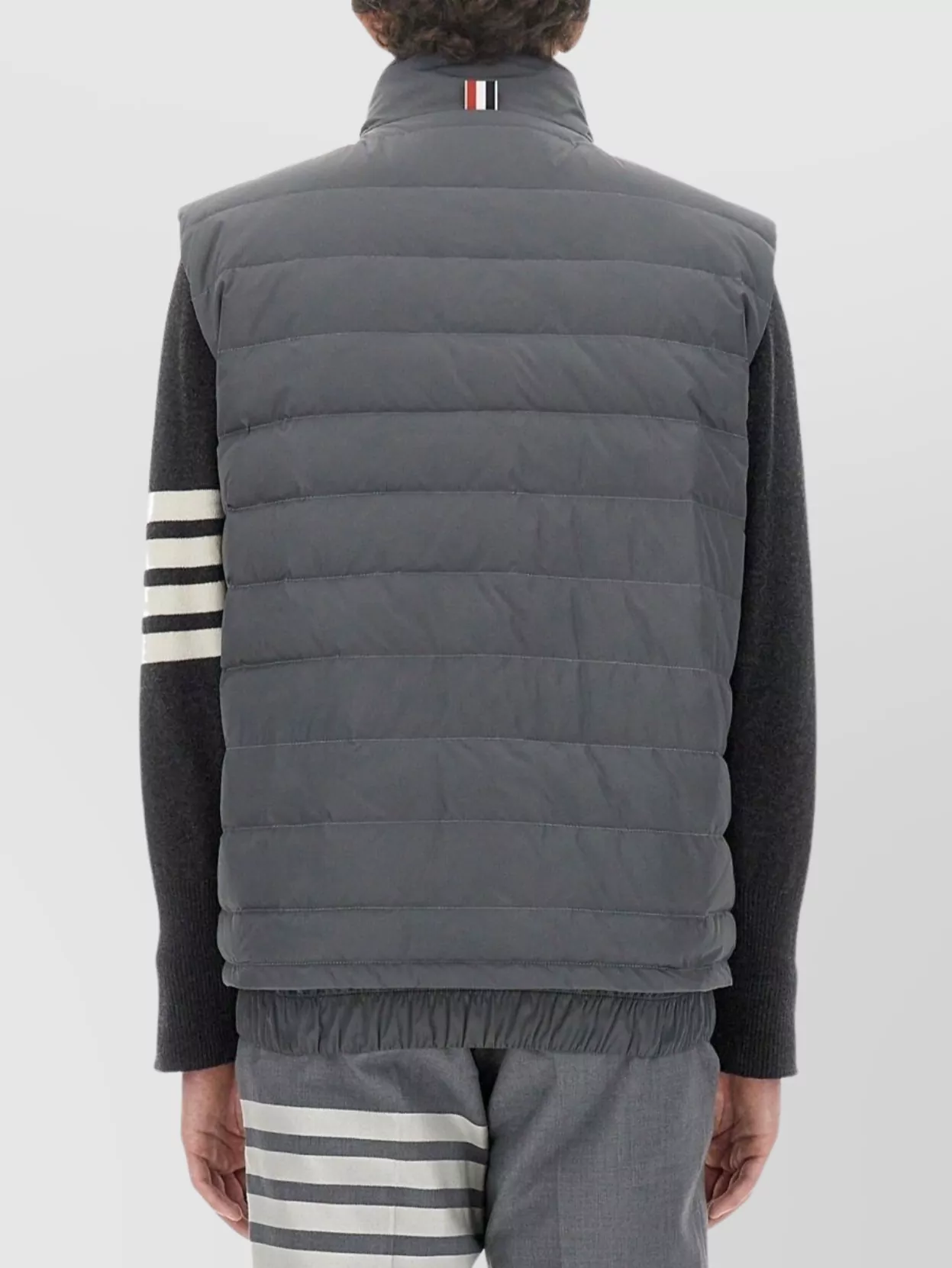 Thom Browne High Collar Padded Striped Vest