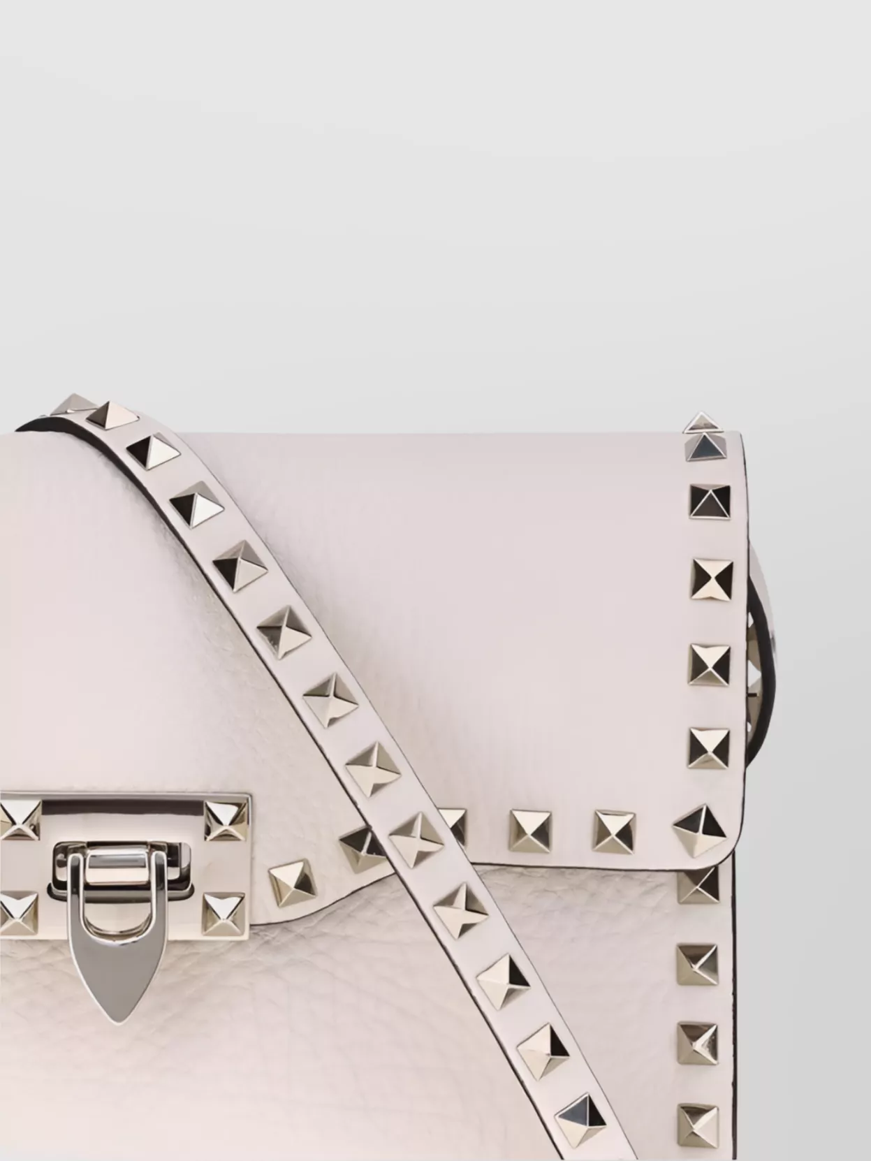 Valentino Garavani Studded Textured Shoulder Bag With Adjustable Strap