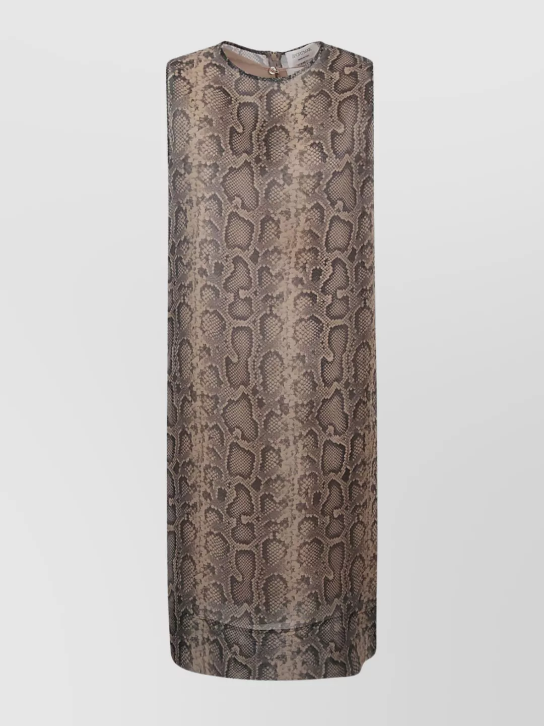 Shop 's Max Mara Round Neck Sleeveless Dress In Snake Print In Brown