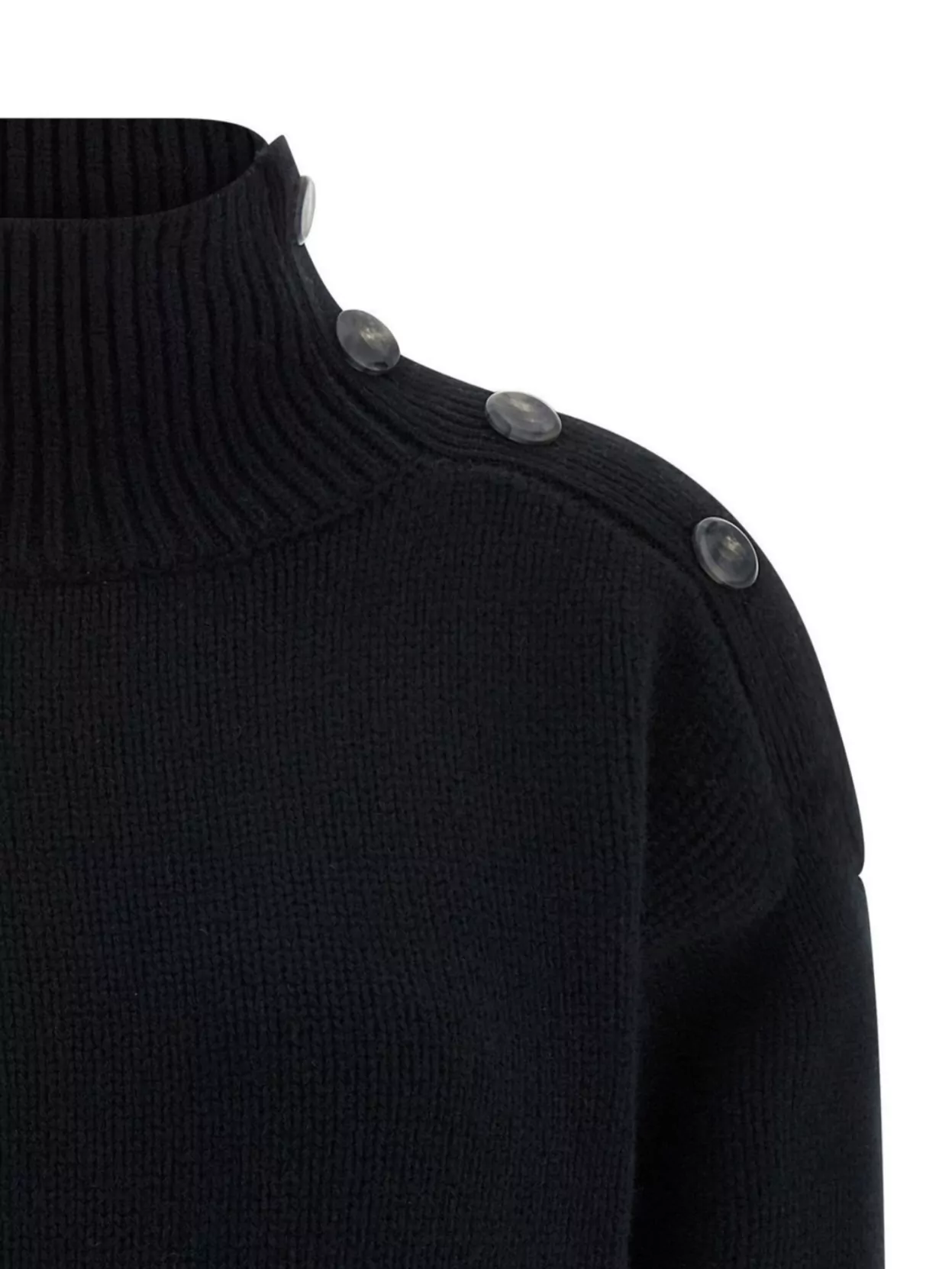 Yves Salomon High Neck Long Sleeve Knit Sweater