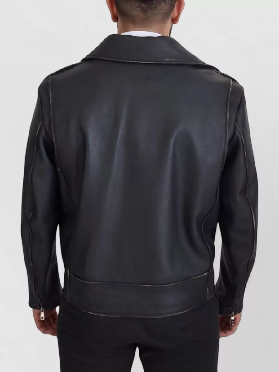 Dolce&Gabbana Leather Belted Biker Coat