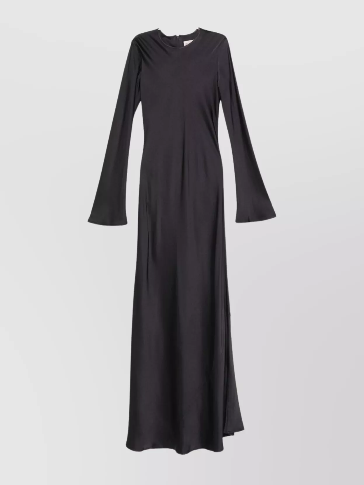 Semicouture Maxi Dress With Flared Cuffs And Sleeves In Black