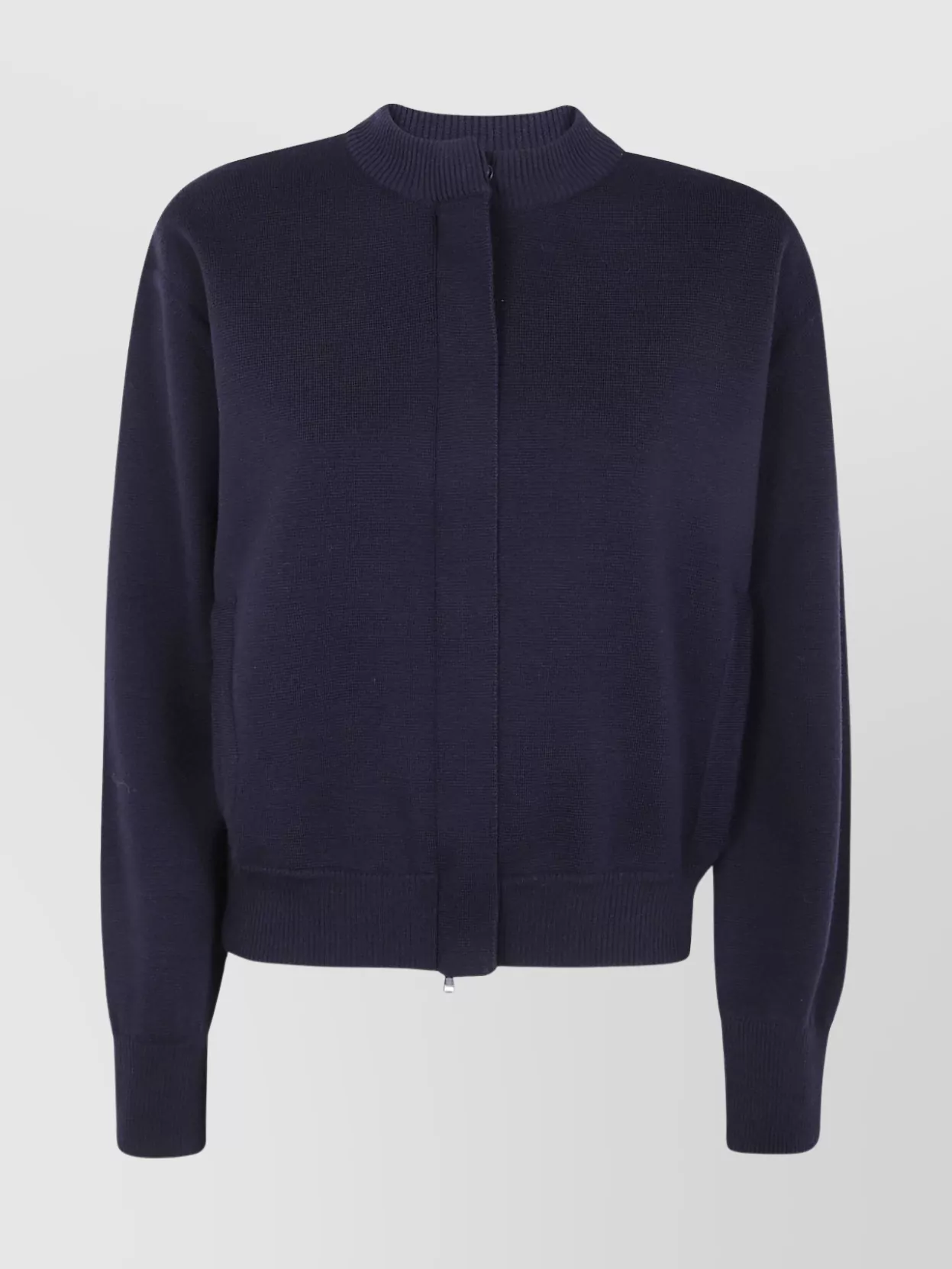 Max Mara Merino Wool Bomber Jacket With High Collar
