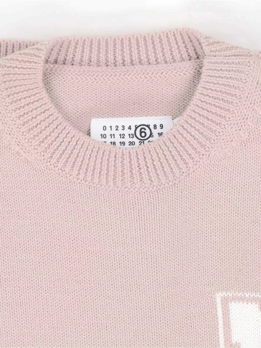 Mm6 Maison Margiela Crewneck Sweater Ribbed Cuffs Hem Neckline