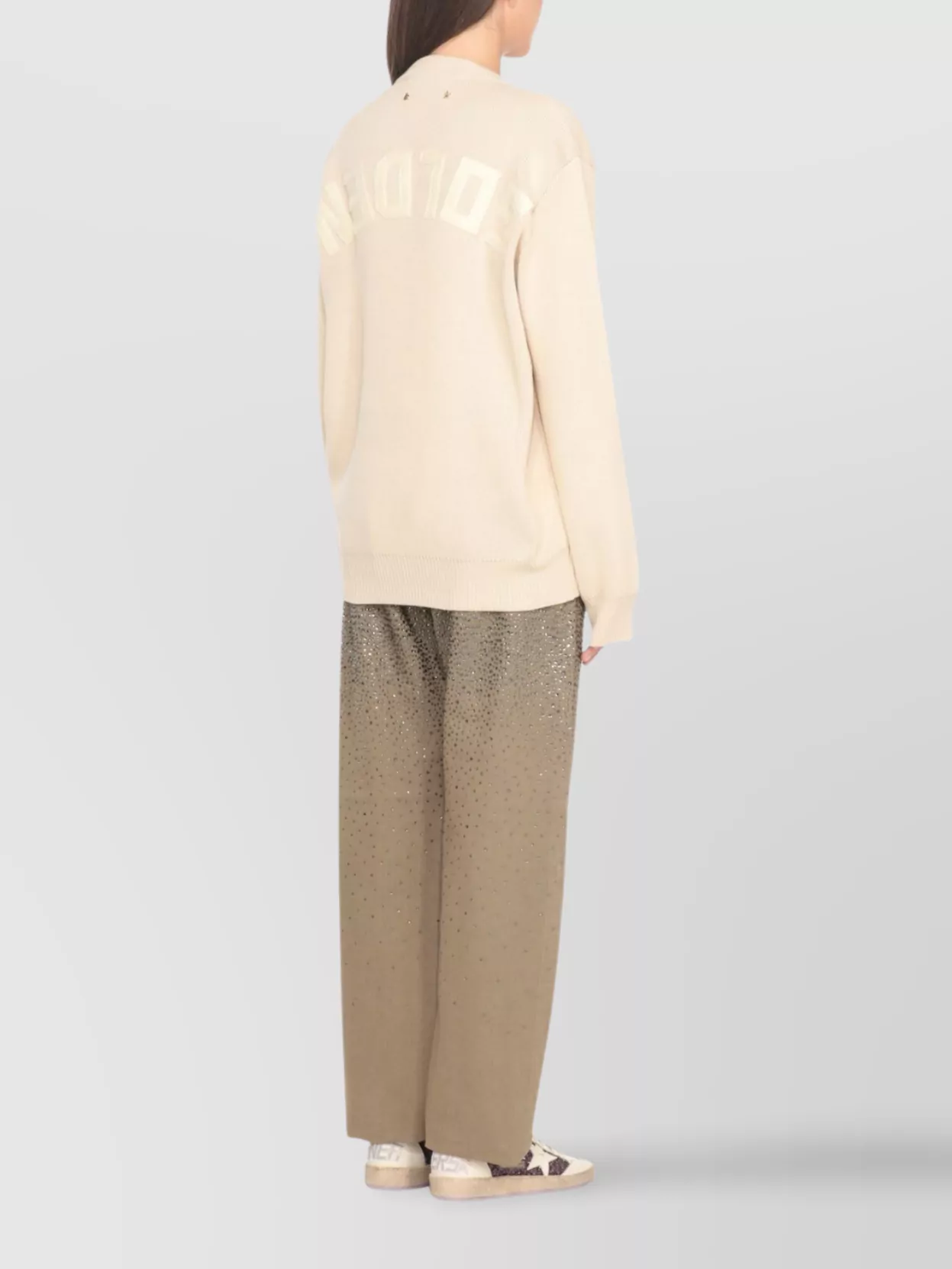 Golden Goose Cotton Sweater With Crew Neckline And Embroidery