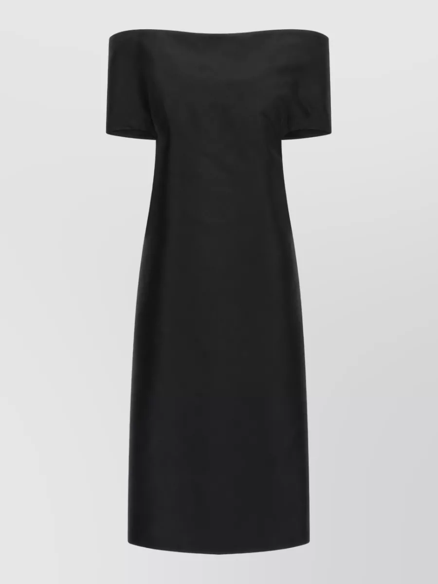 Jil Sander silk off-shoulder midi dress