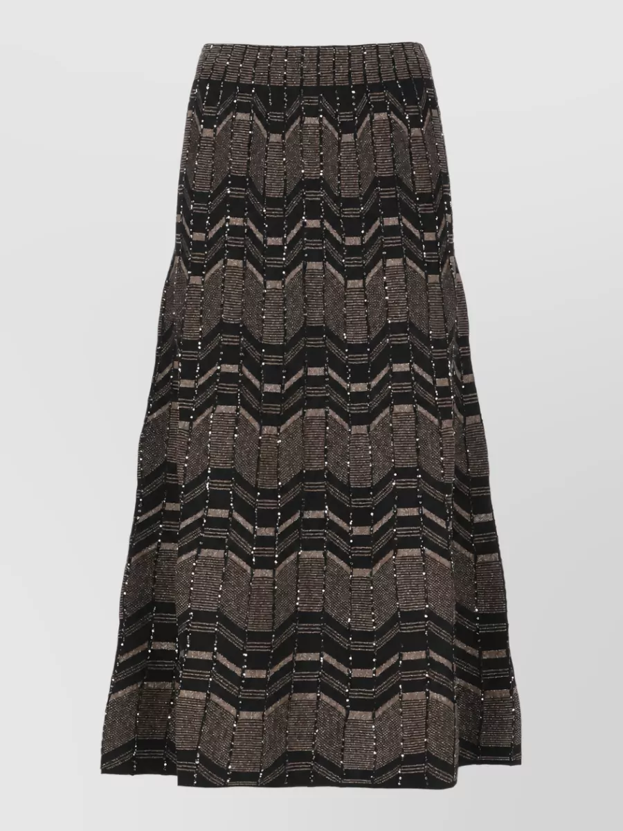 D.exterior lurex geometric sequin midi skirt