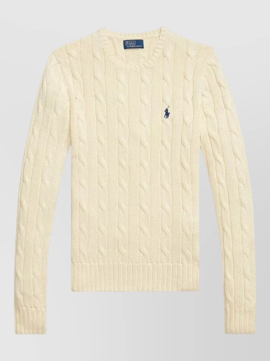 Polo Ralph Lauren Slim fit cotton crewneck with cable knit