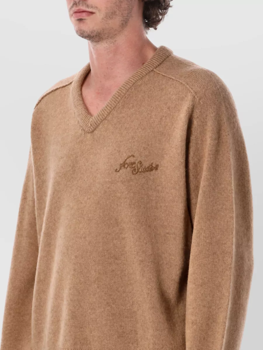 Acne Studios Camel Hair V-Neck Jumper