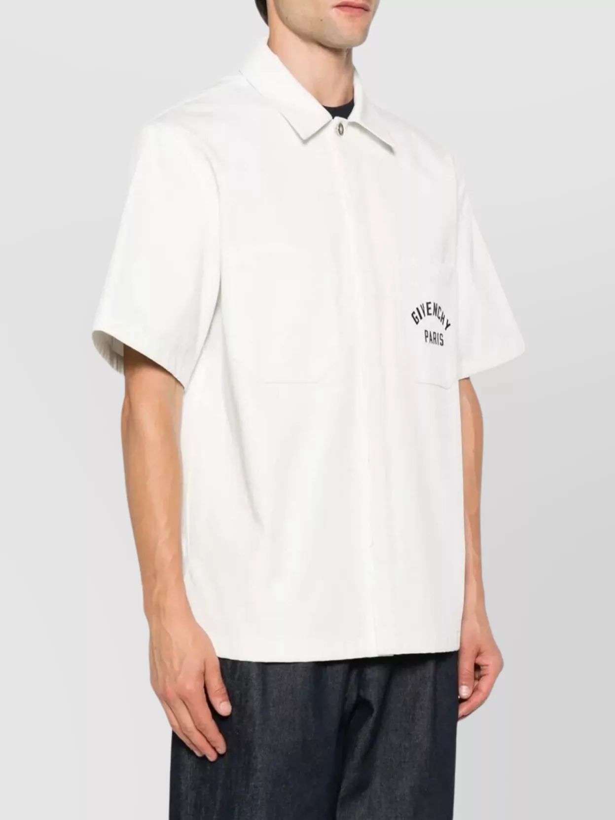 Givenchy Short-Sleeved Cotton T-Shirt Paris Embroidery