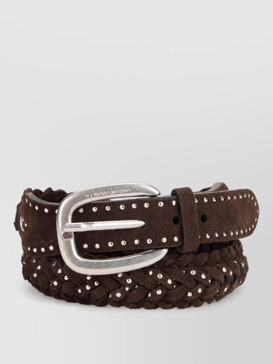 Golden Goose suede studded braided belt
