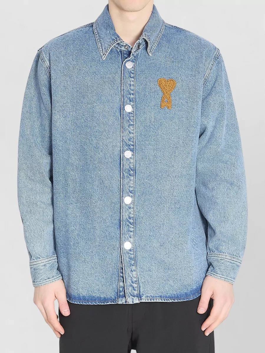 Ami Paris Denim Oversized Shirt Jacket