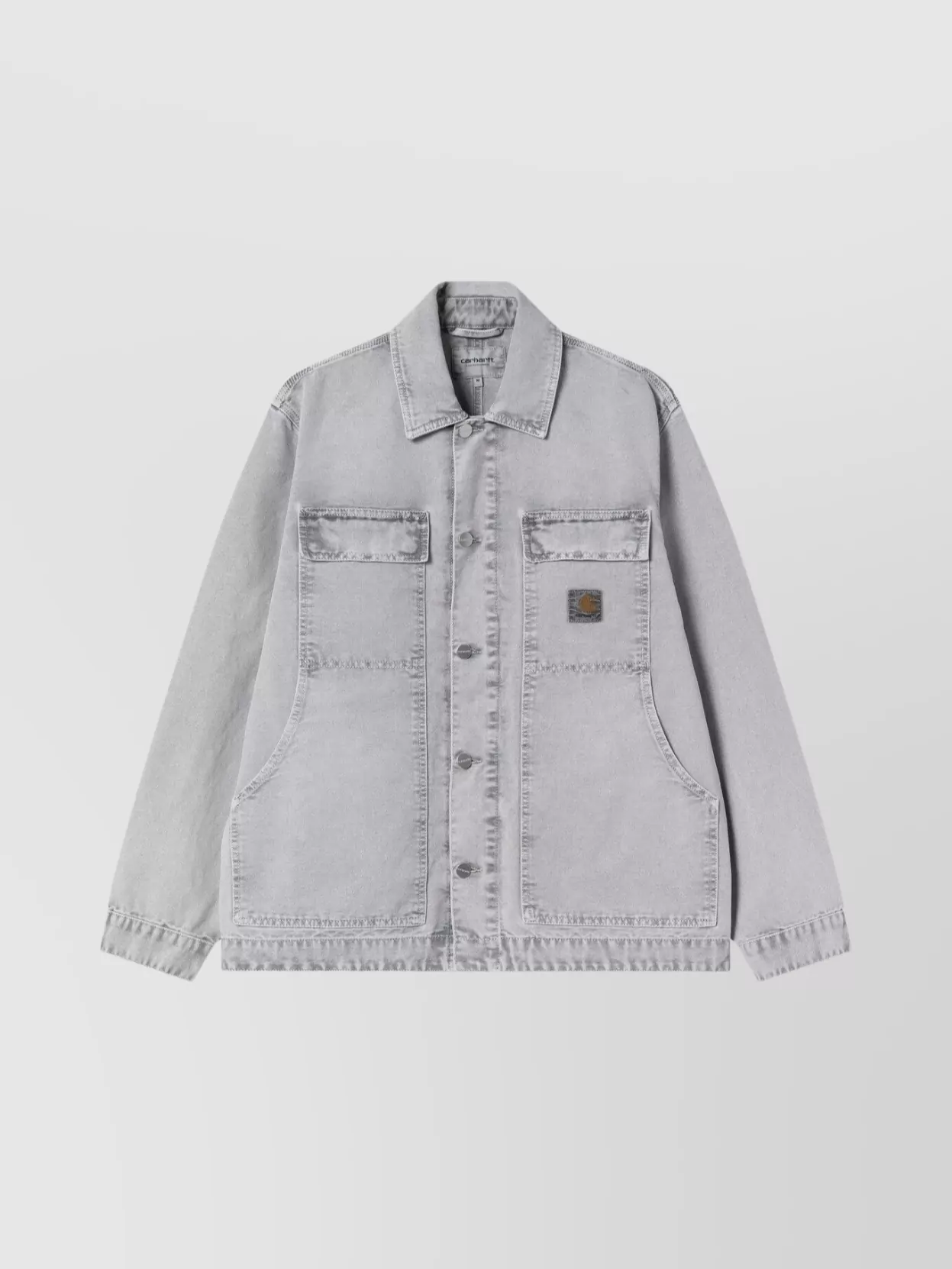Carhartt Wip Button-up Organic Cotton Jacket In Gray
