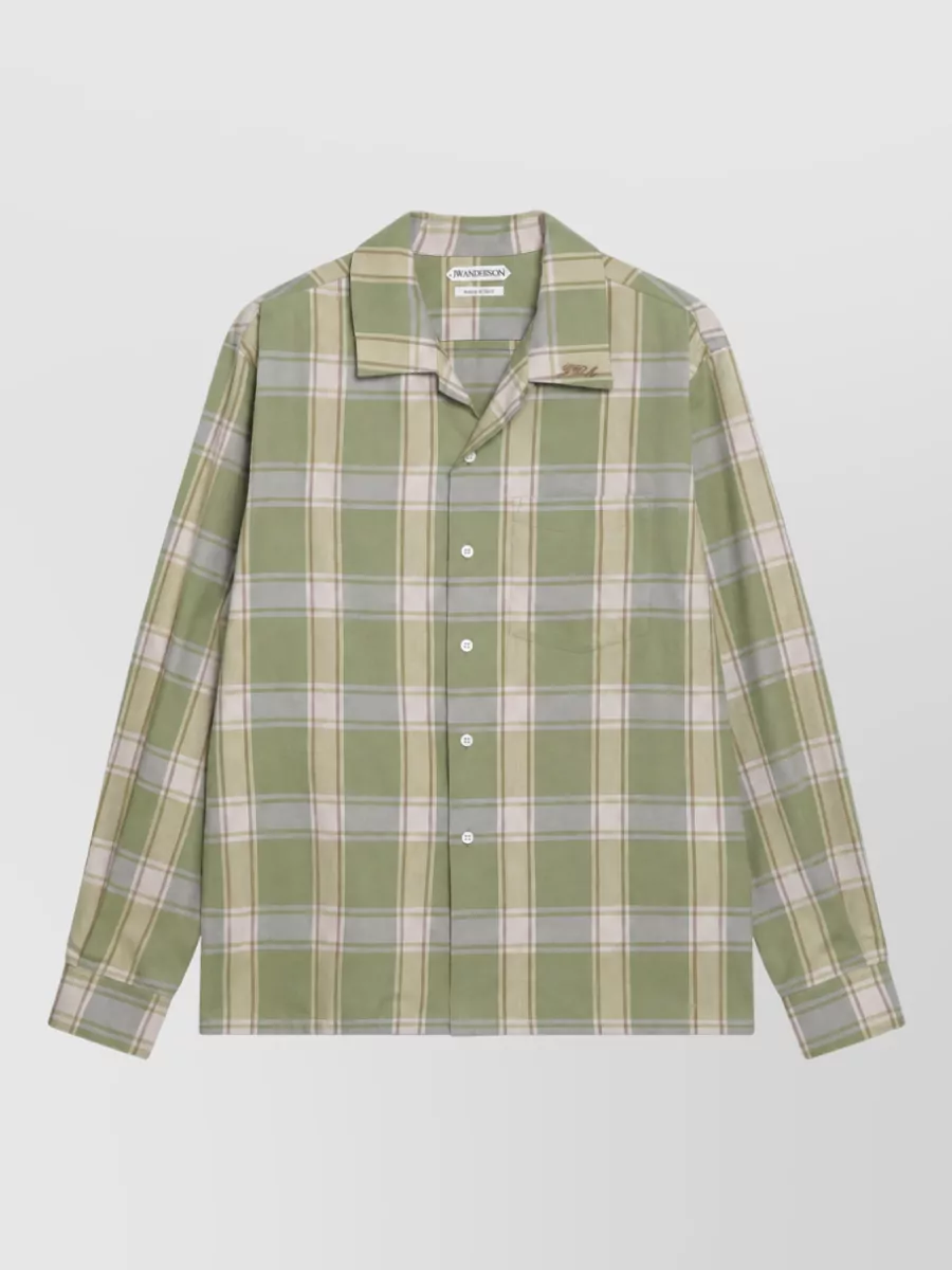 JW Anderson checked cotton camp collar shirt