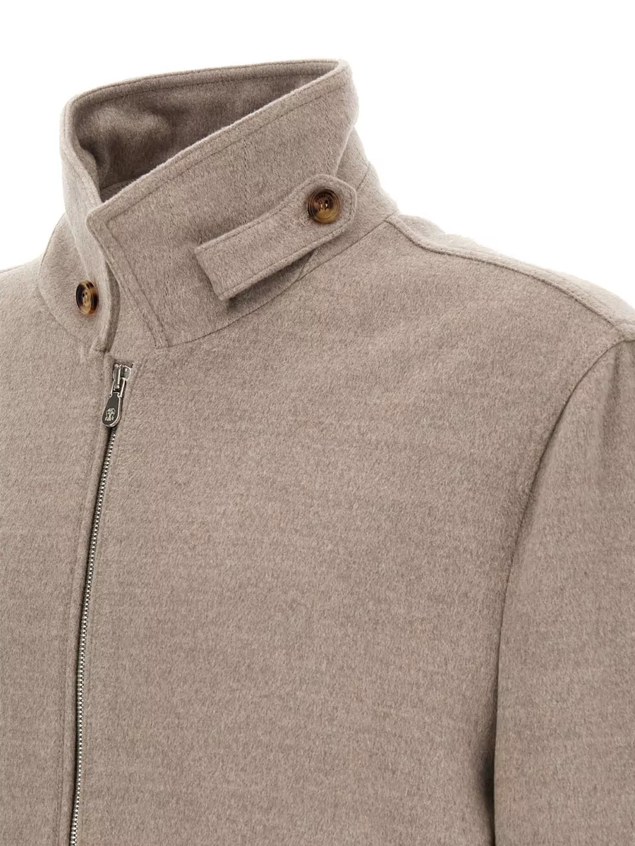 Brunello Cucinelli Virgin Wool Single Breasted Bomber Jacket