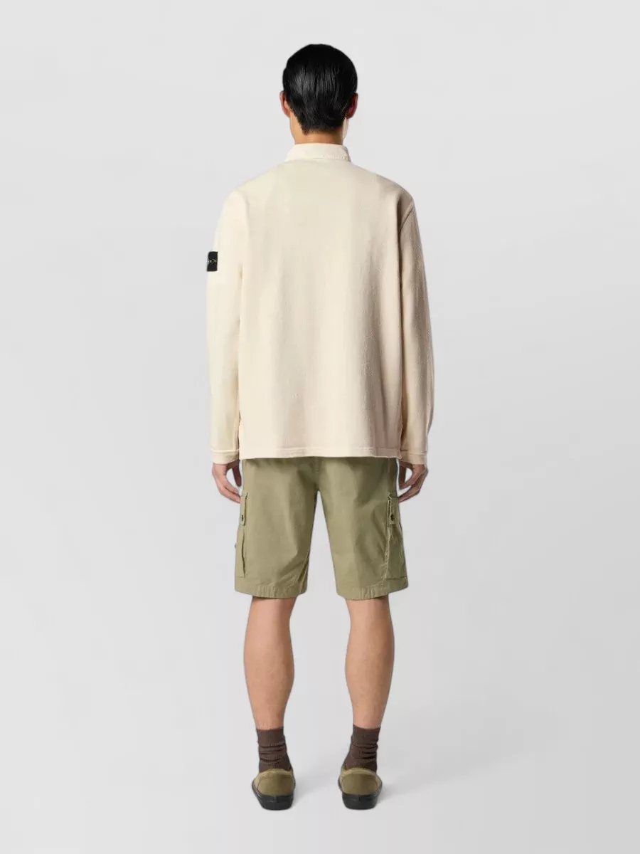 Stone Island Cotton Long-Sleeve Polo Shirt
