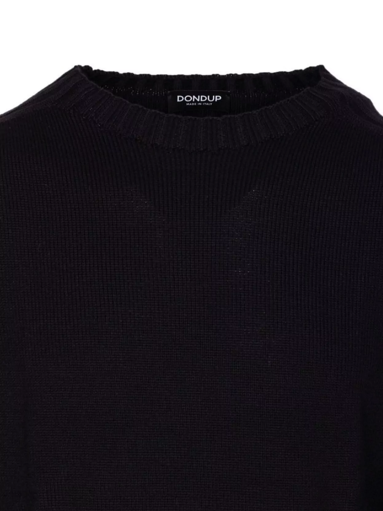 Dondup Crewneck Sweater With Ribbed Collar And Cuffs In Black