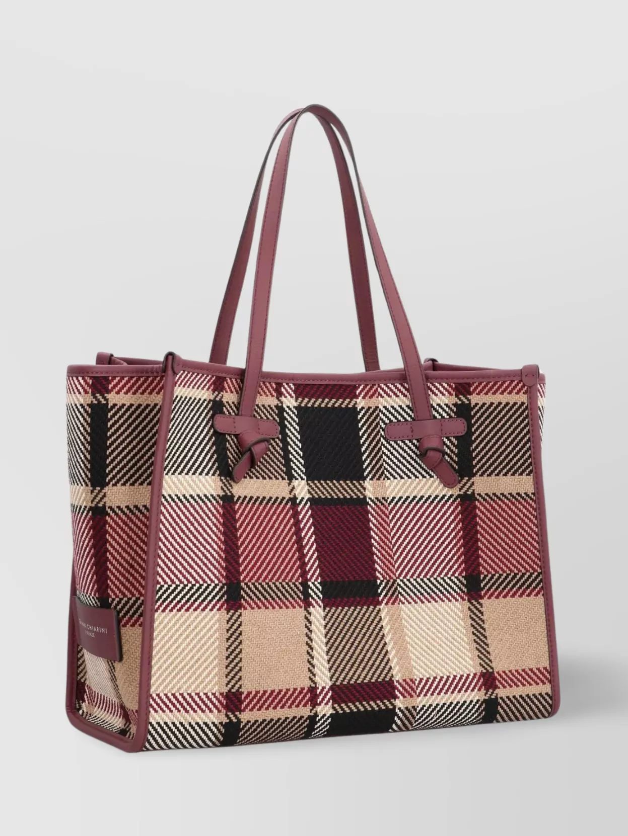 Gianni Chiarini Marcella Plaid Leather-trimmed Tote Bag