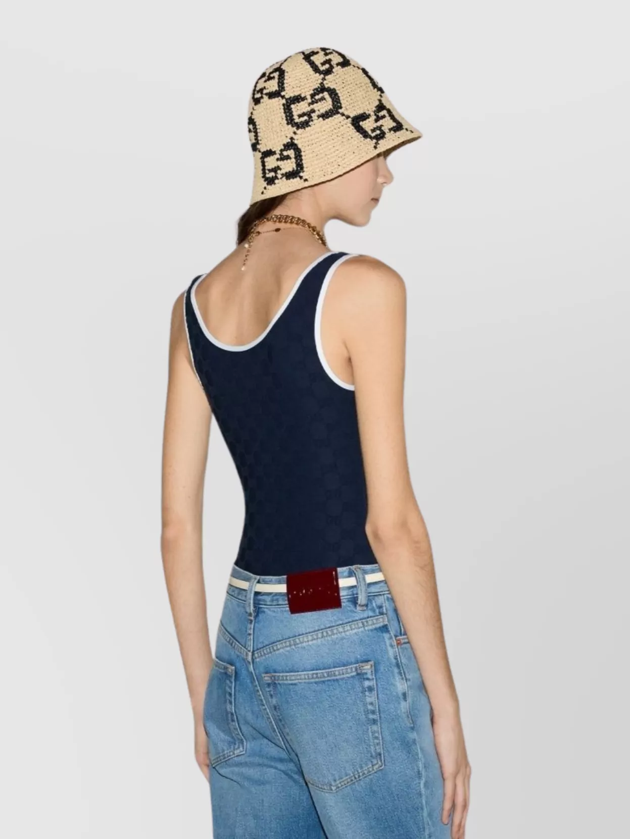 Gucci Terry Swimsuit High Leg Design