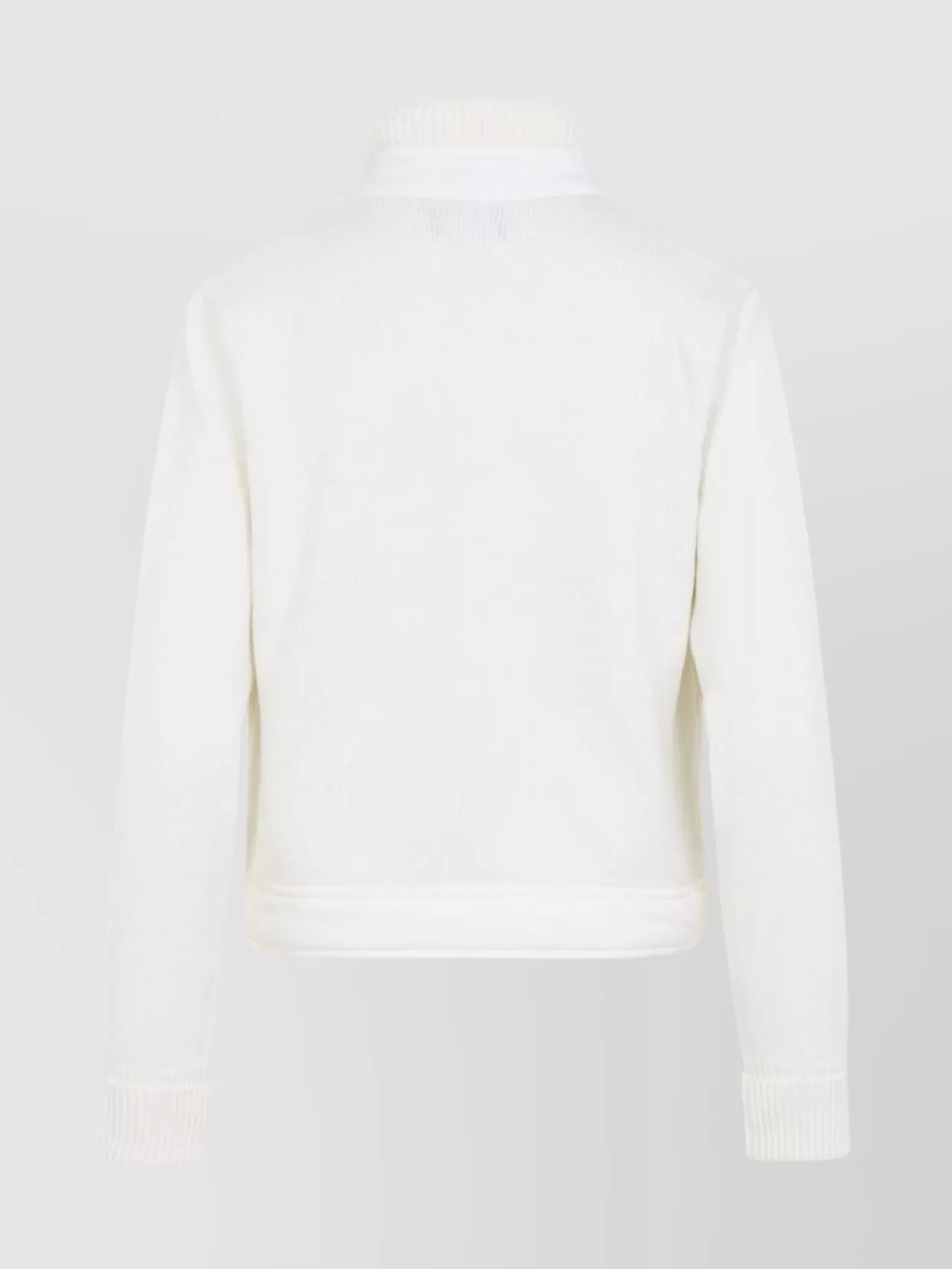Moncler Quilted Cardigan With Ribbed Collar And Cuffs In White