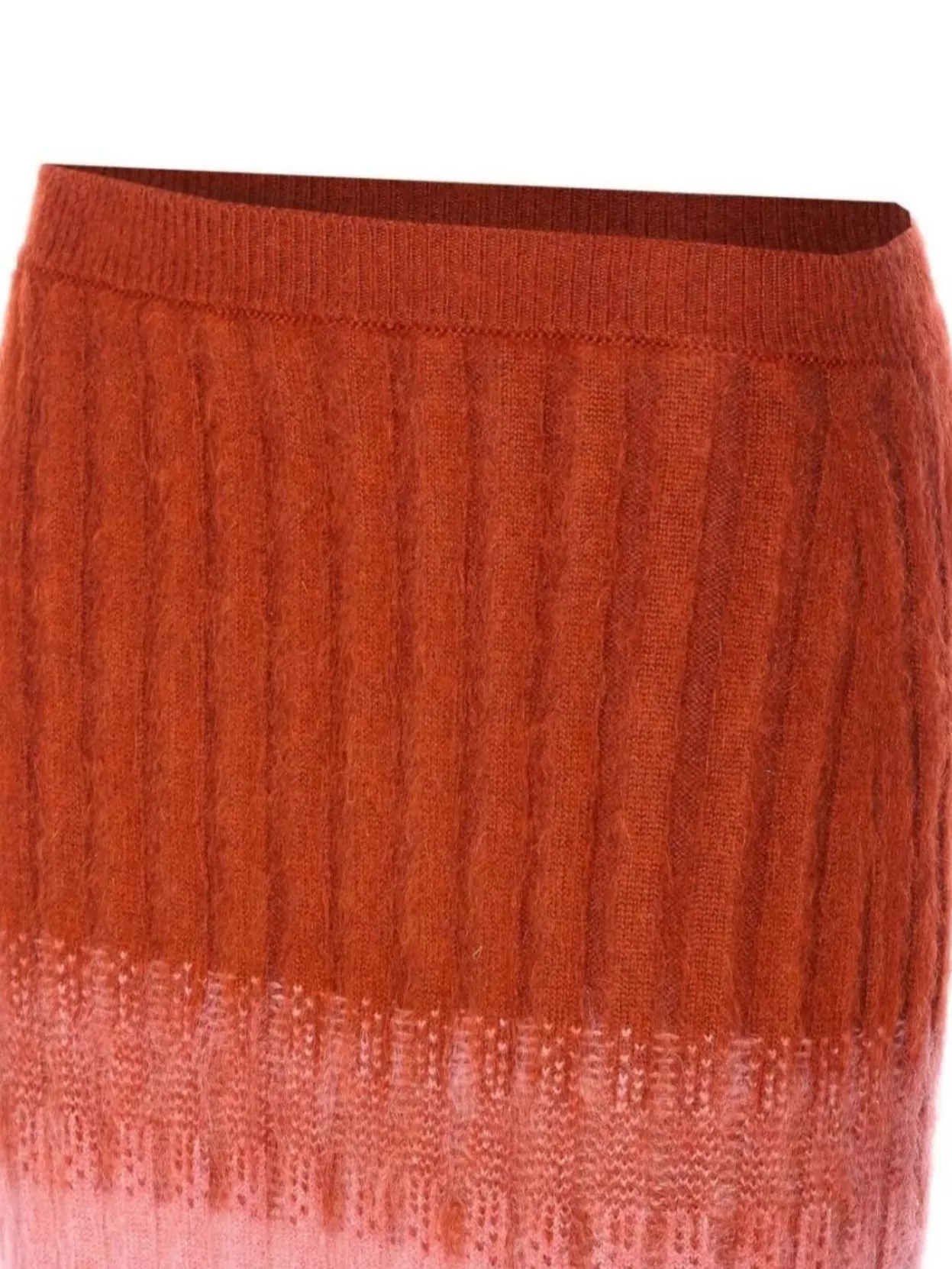 Fendi High-Waisted Midi Skirt In Mohair Wool