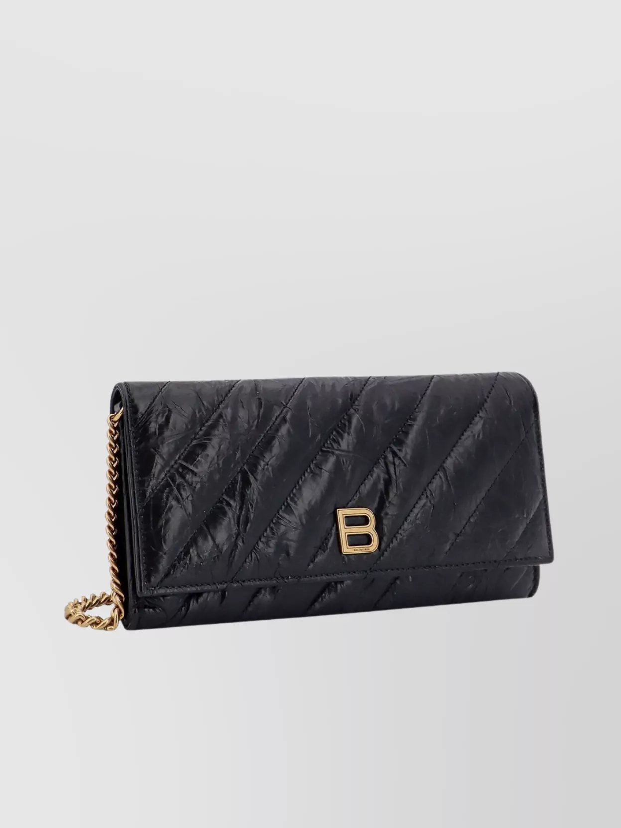 Balenciaga Quilted Leather Wallet Chain Strap