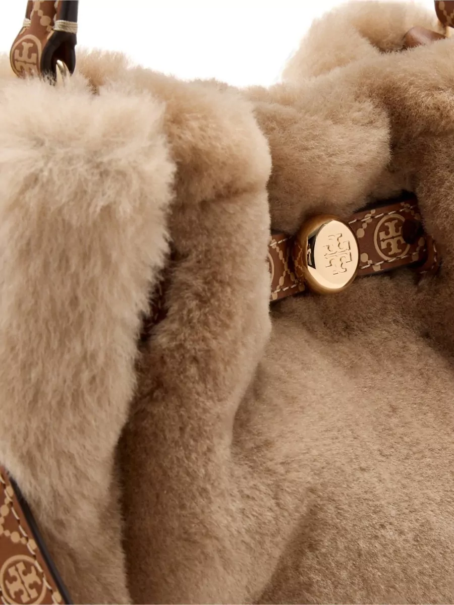 Tory Burch Mini Bucket Lamb Fur Bucket Bag