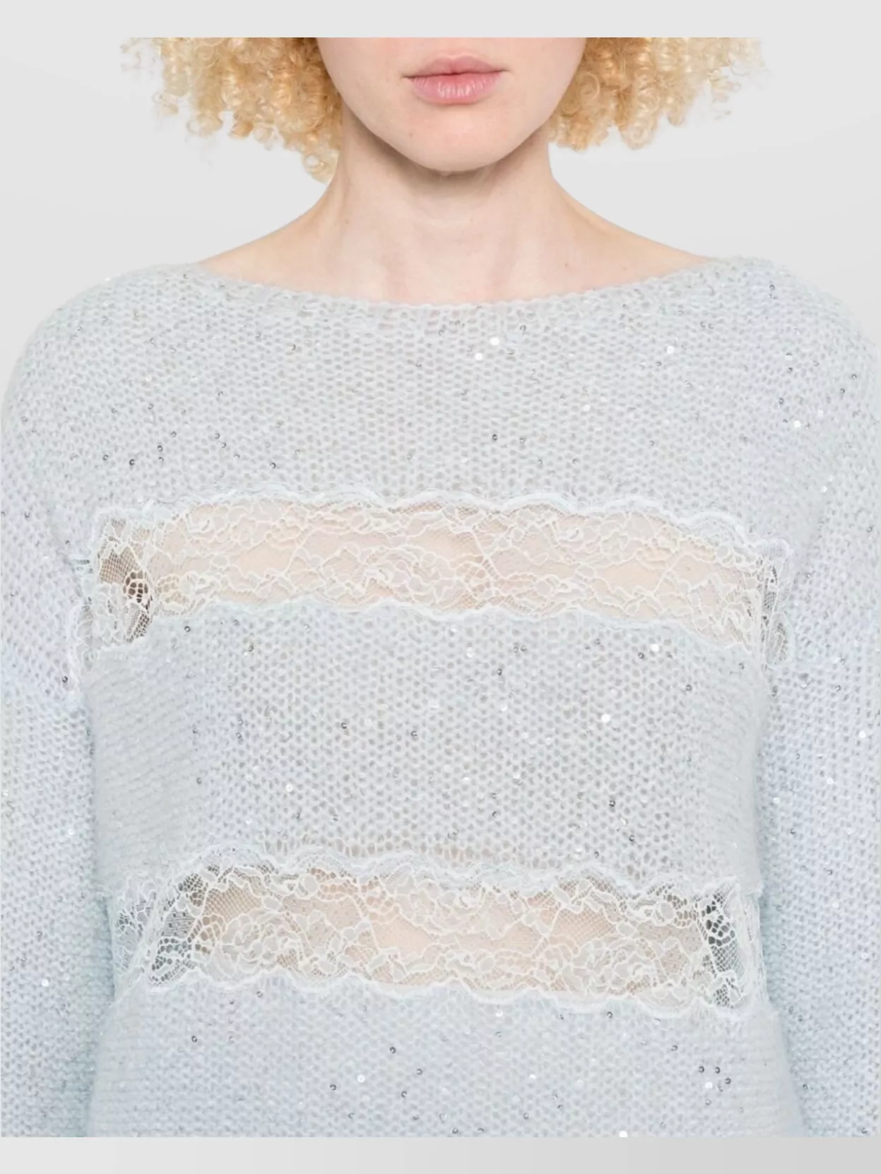 Ermanno Firenze Knitwear With Lace And Sequin Embellishments