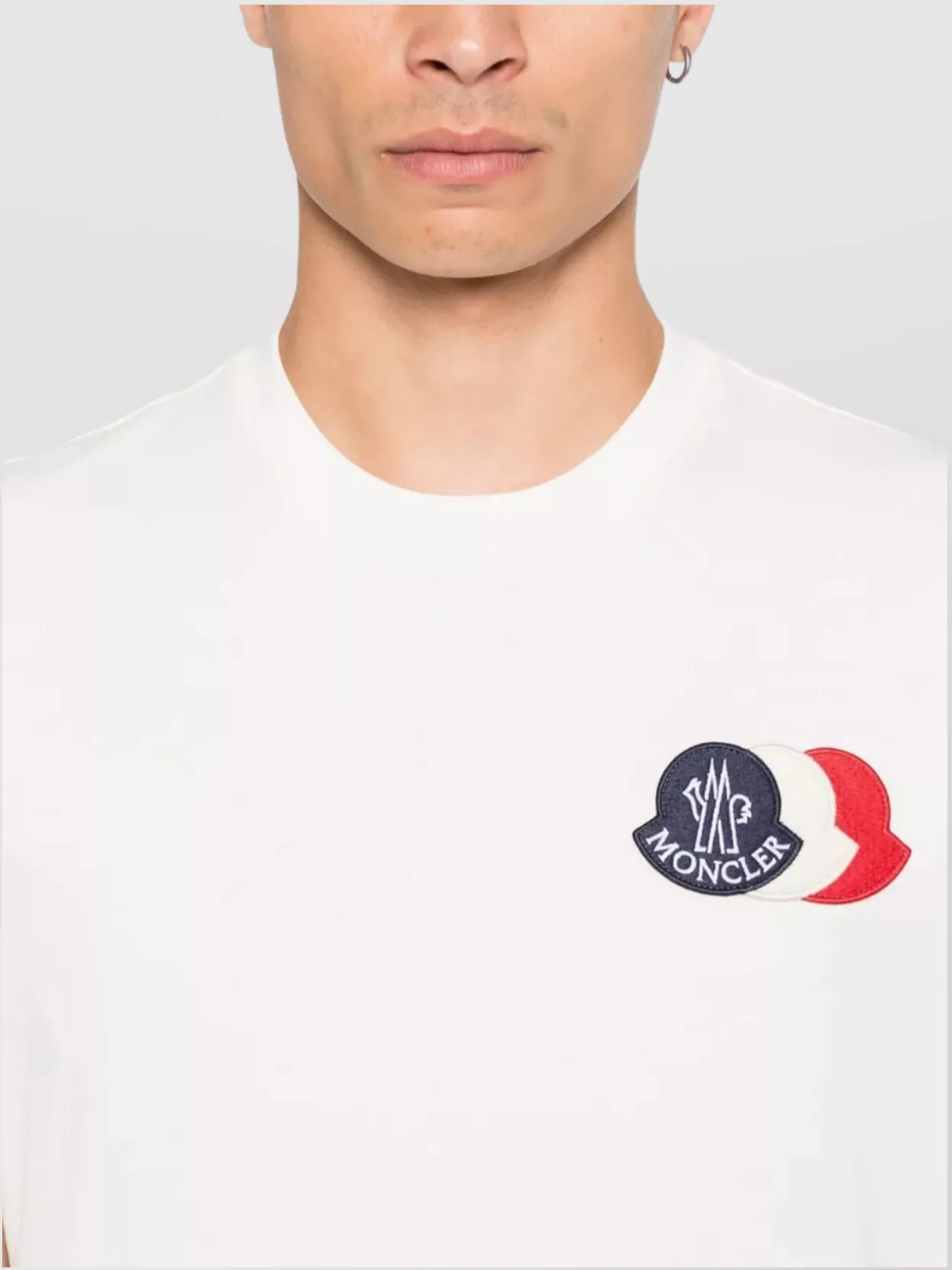Moncler Crew Neck Embroidered Detail Short Sleeves
