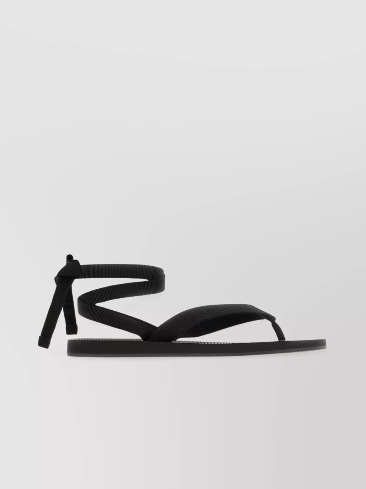 The Row Leather Sandals Bow Detail Flat Sole Open Toe