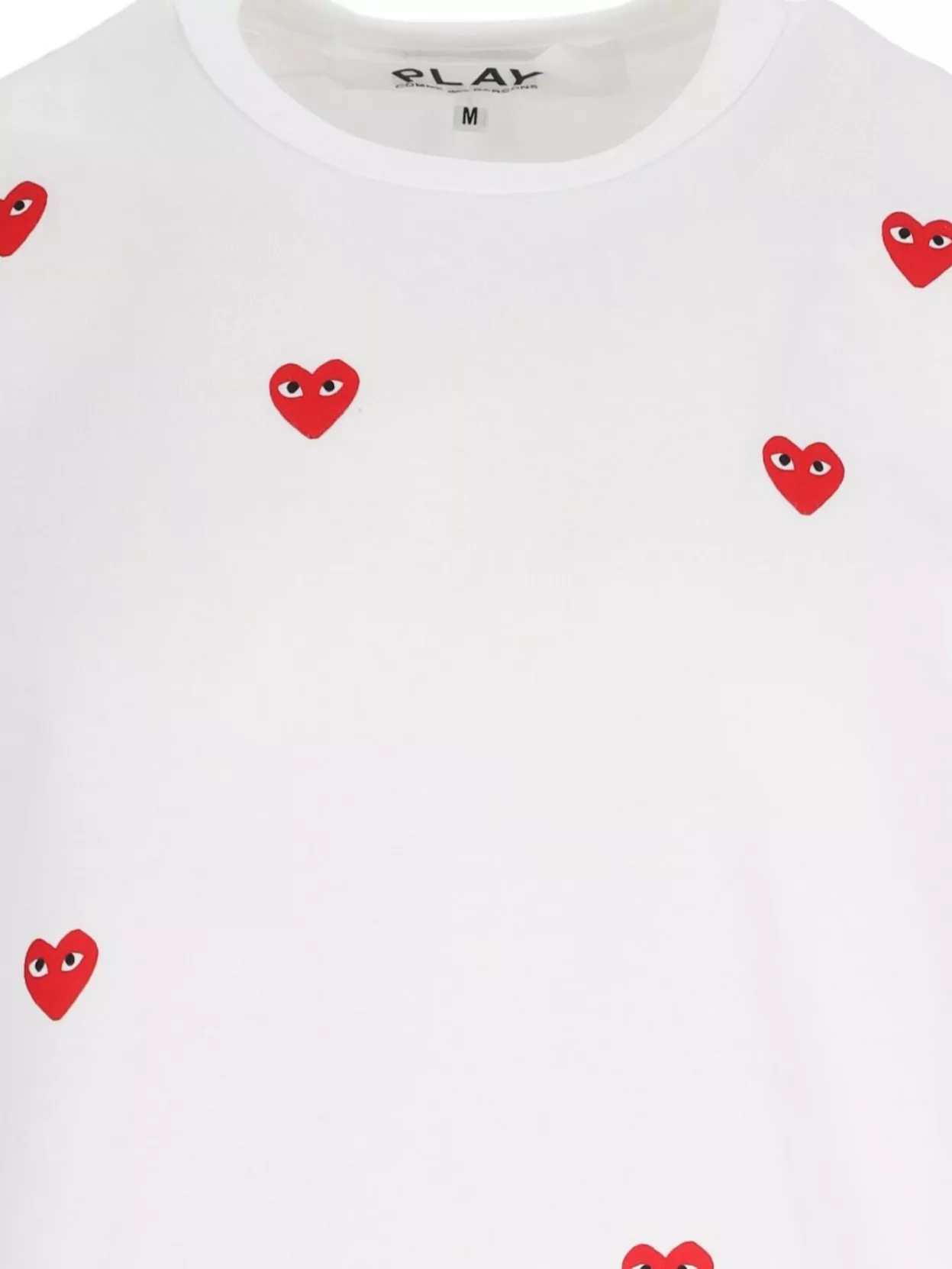 Comme Des Garçons Play Crew Neck Heart Pattern Short Sleeves