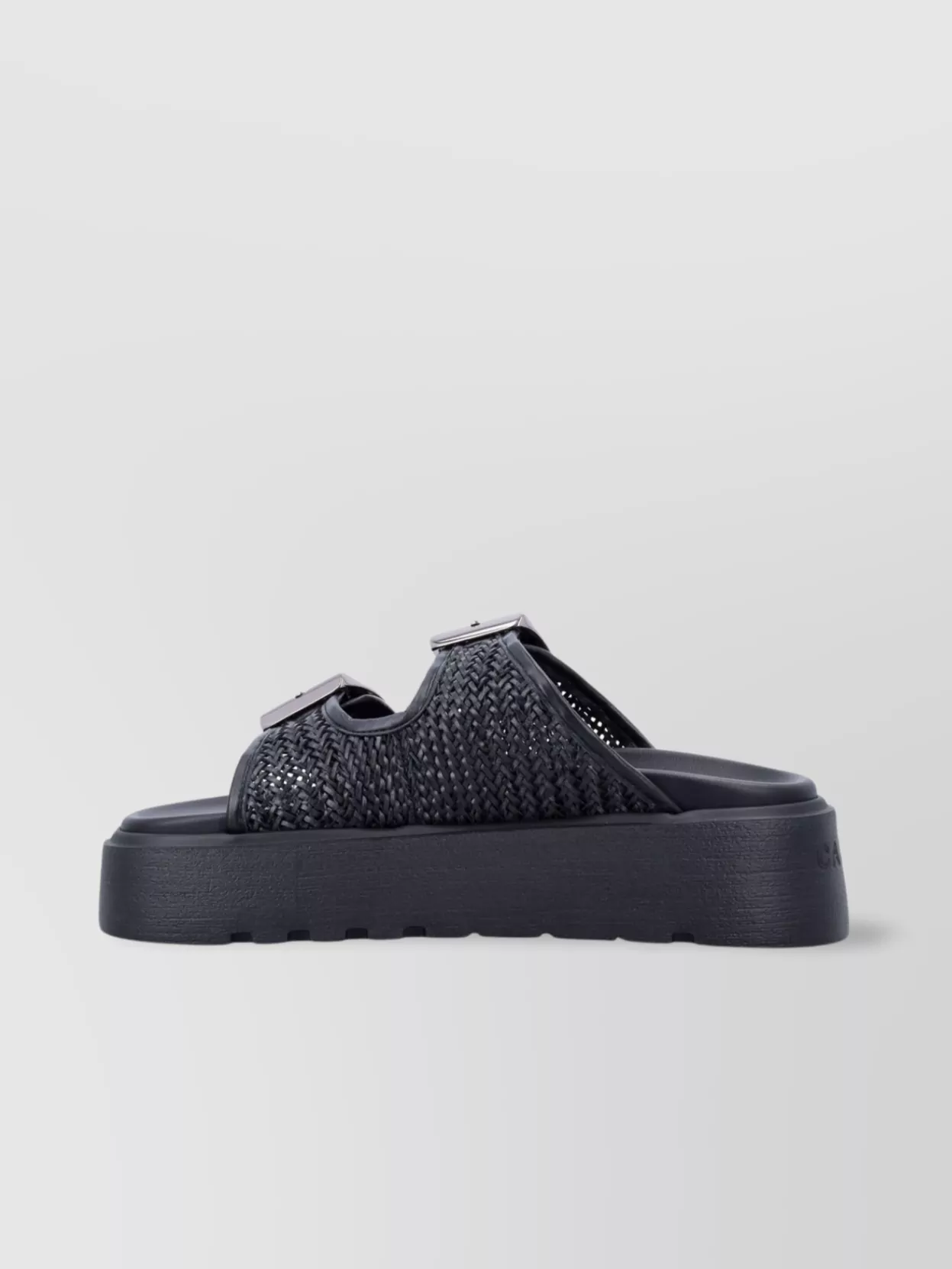 CASADEI BACKLESS PLATFORM SANDAL TEXTURED SOLE