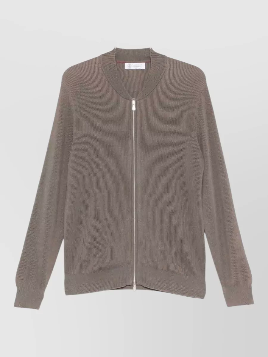 Brunello Cucinelli ribbed zip-up cardigan